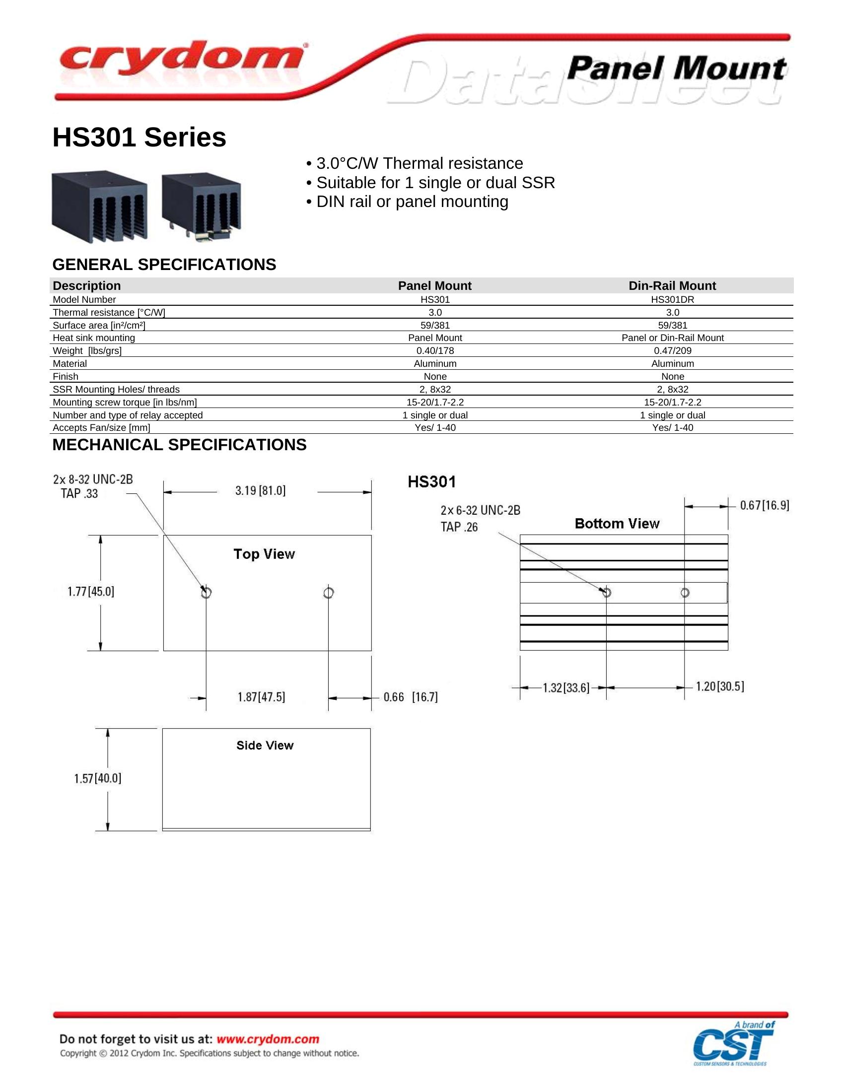 HS301 Crydom Solid State Relays & I/O Modules