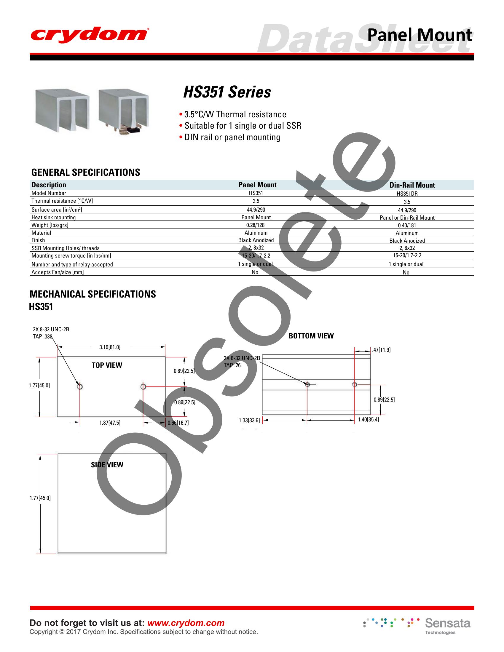 HS351DR Crydom Solid State Relays & I/O Modules