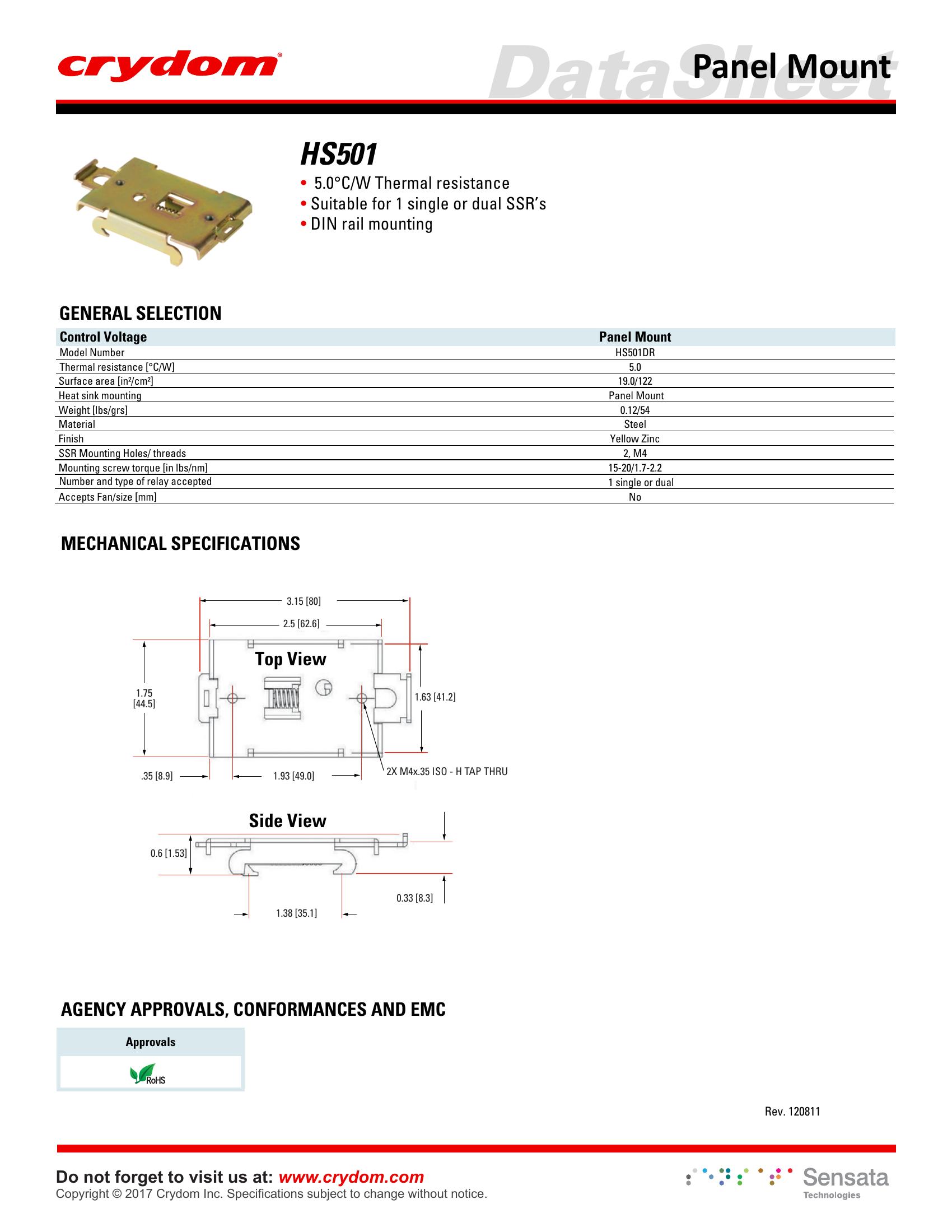 HS501DR Crydom Solid State Relays & I/O Modules