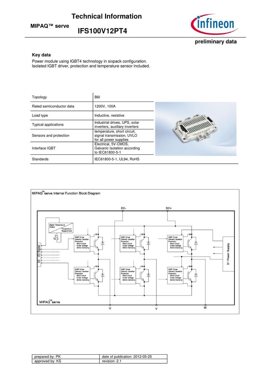 IFS100V12PT4 Infineon (Eupec) IGBT Modules