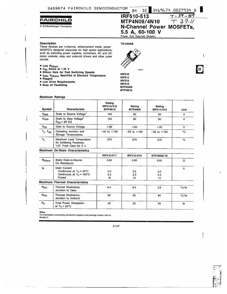 IRF510 International Rectifier MOSFET Modules