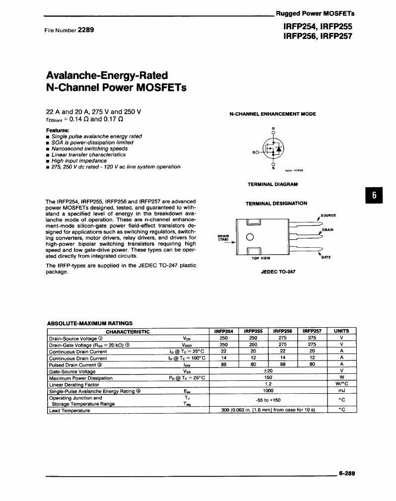 IRFP254 International Rectifier MOSFET Modules