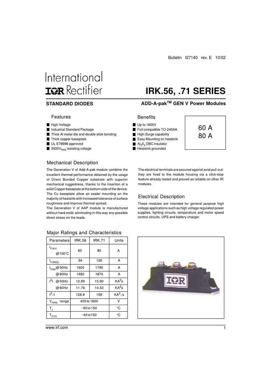 IRKD5616 International Rectifier Diode & Rectifier Modules