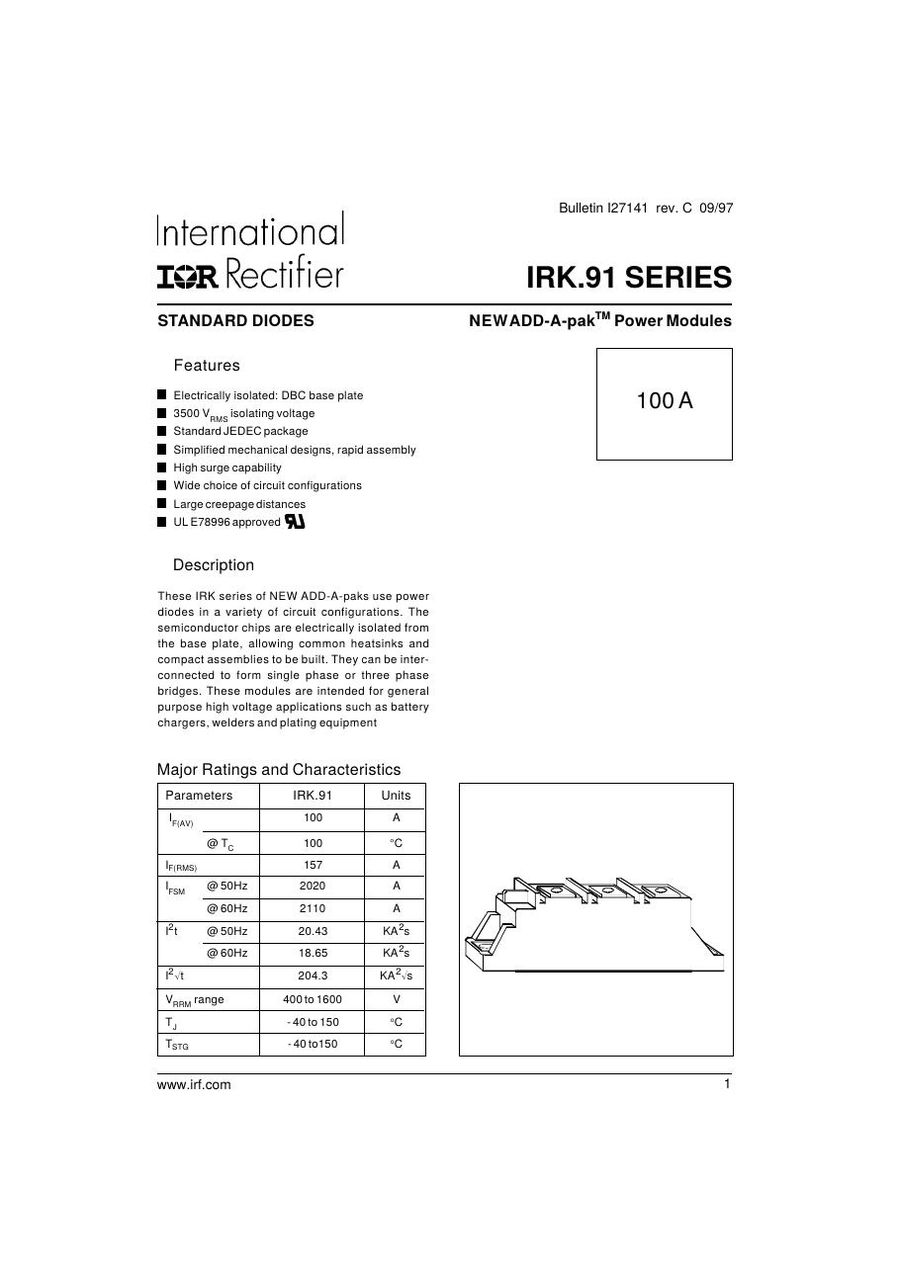 IRKD91-06 International Rectifier Diode & Rectifier Modules