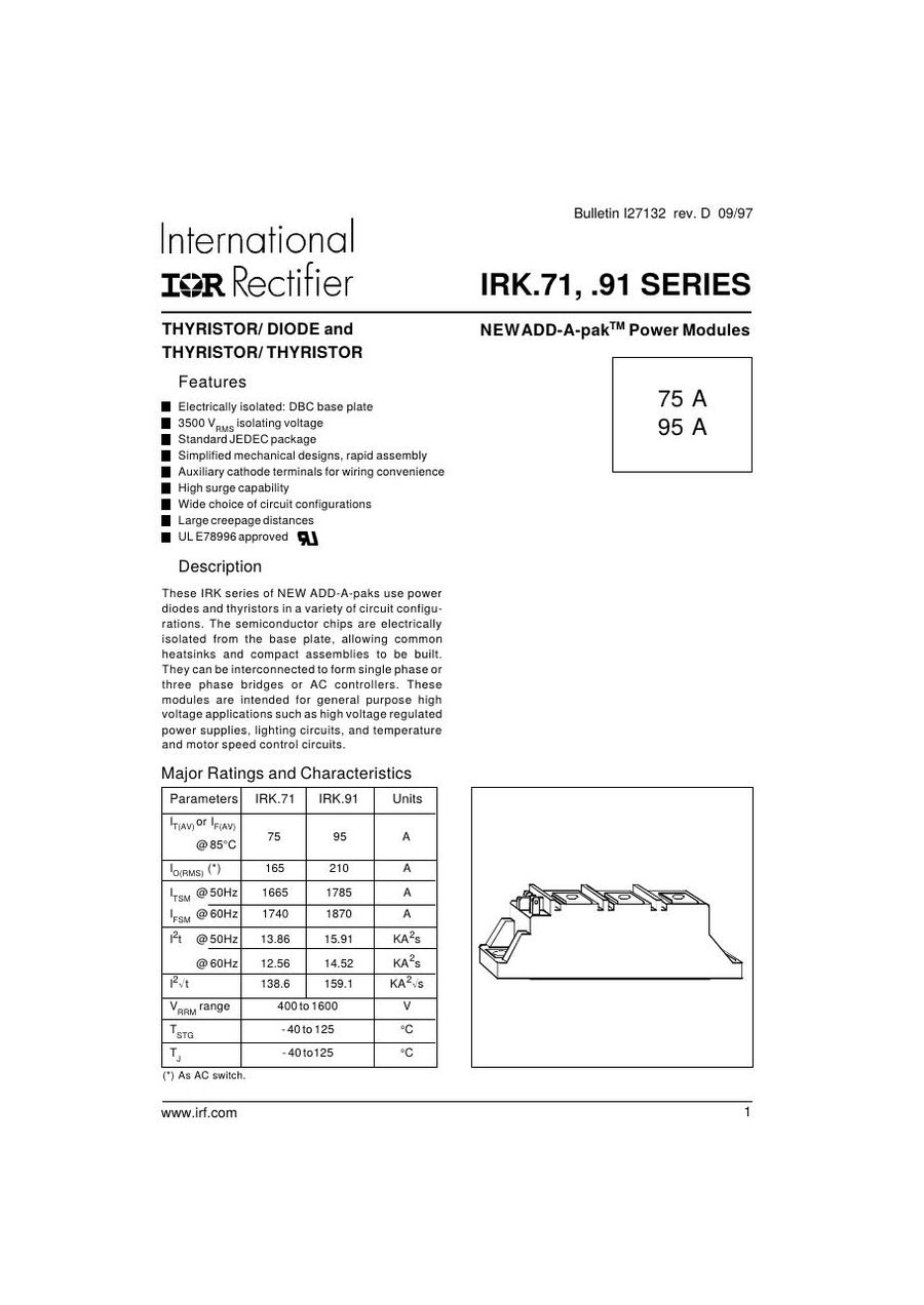 IRKH91-16 International Rectifier Thyristor & SCR Modules