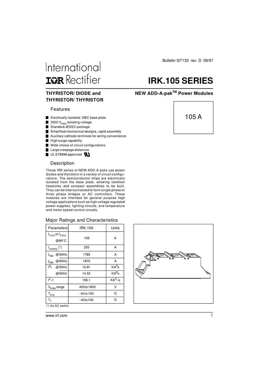 IRKL105-16 International Rectifier Thyristor & SCR Modules