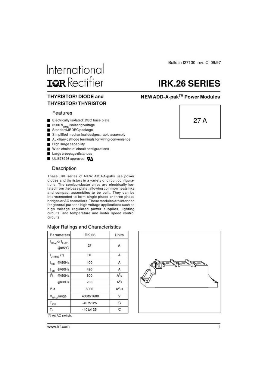 IRKL26-16 International Rectifier Thyristor & SCR Modules