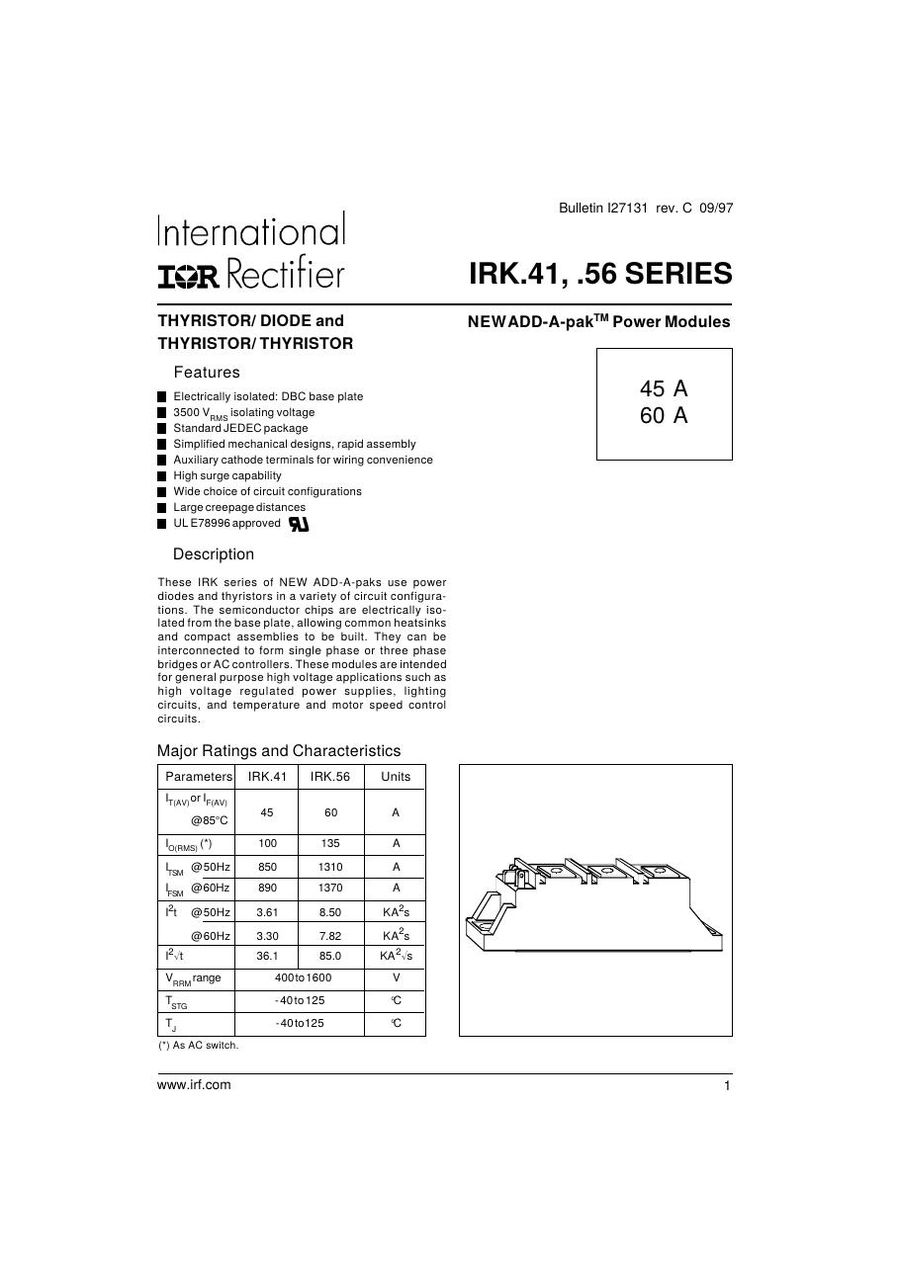 IRKL41-16 International Rectifier Thyristor & SCR Modules