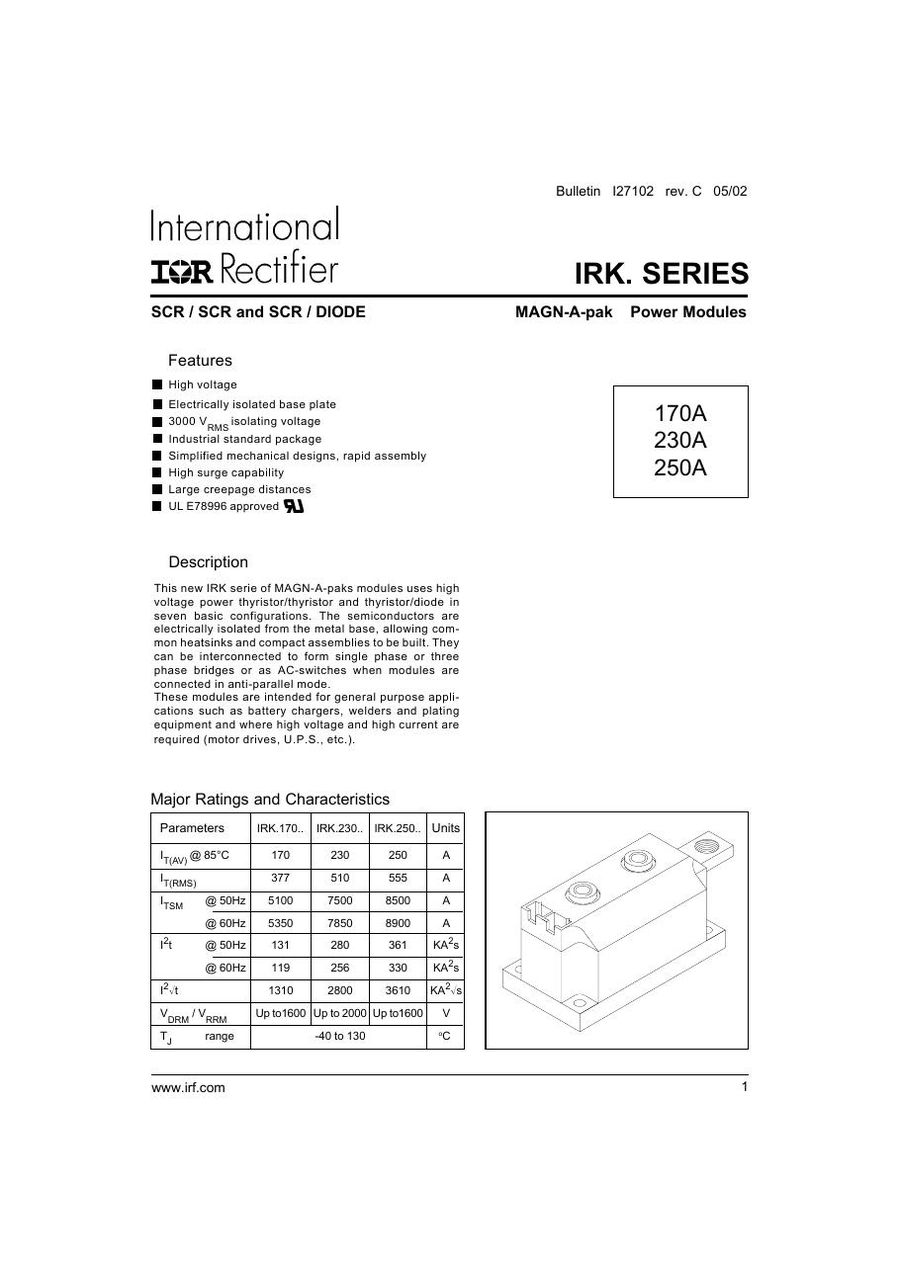 IRKT250-08 International Rectifier Thyristor & SCR Modules