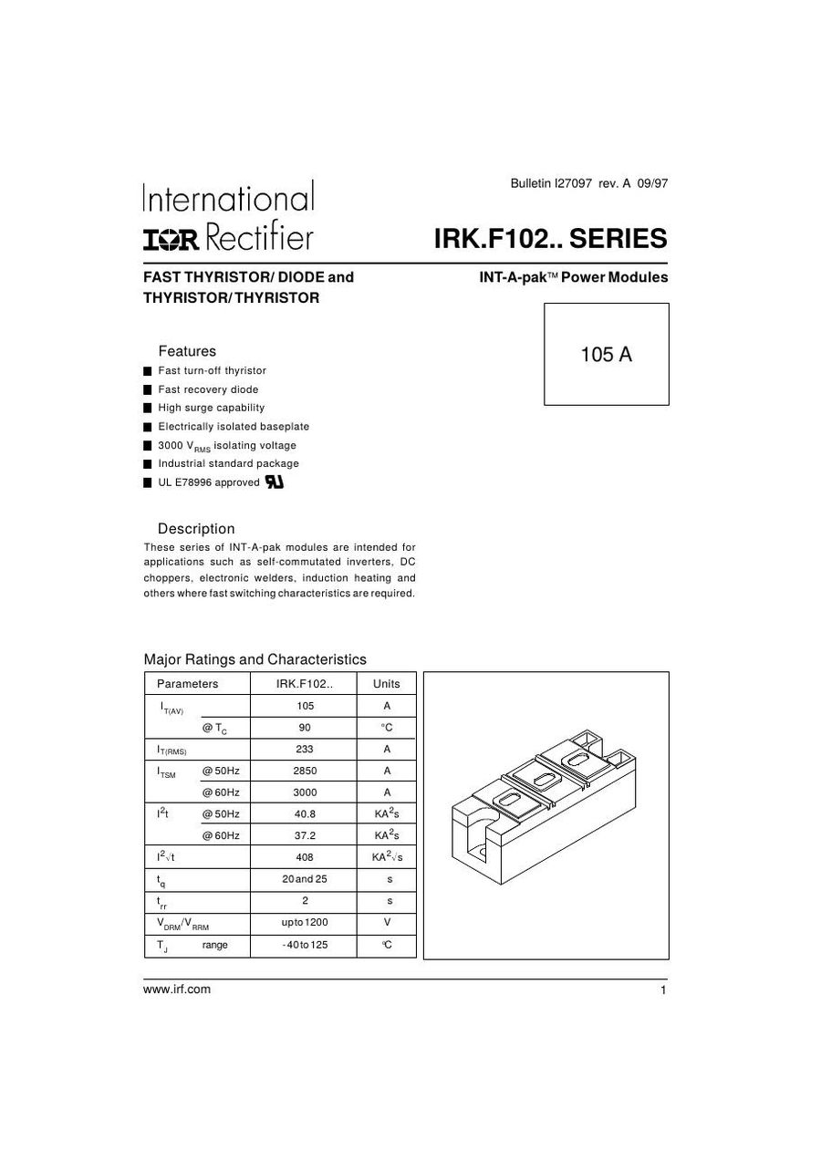 IRKTF101-08HJN International Rectifier Thyristor & SCR Modules