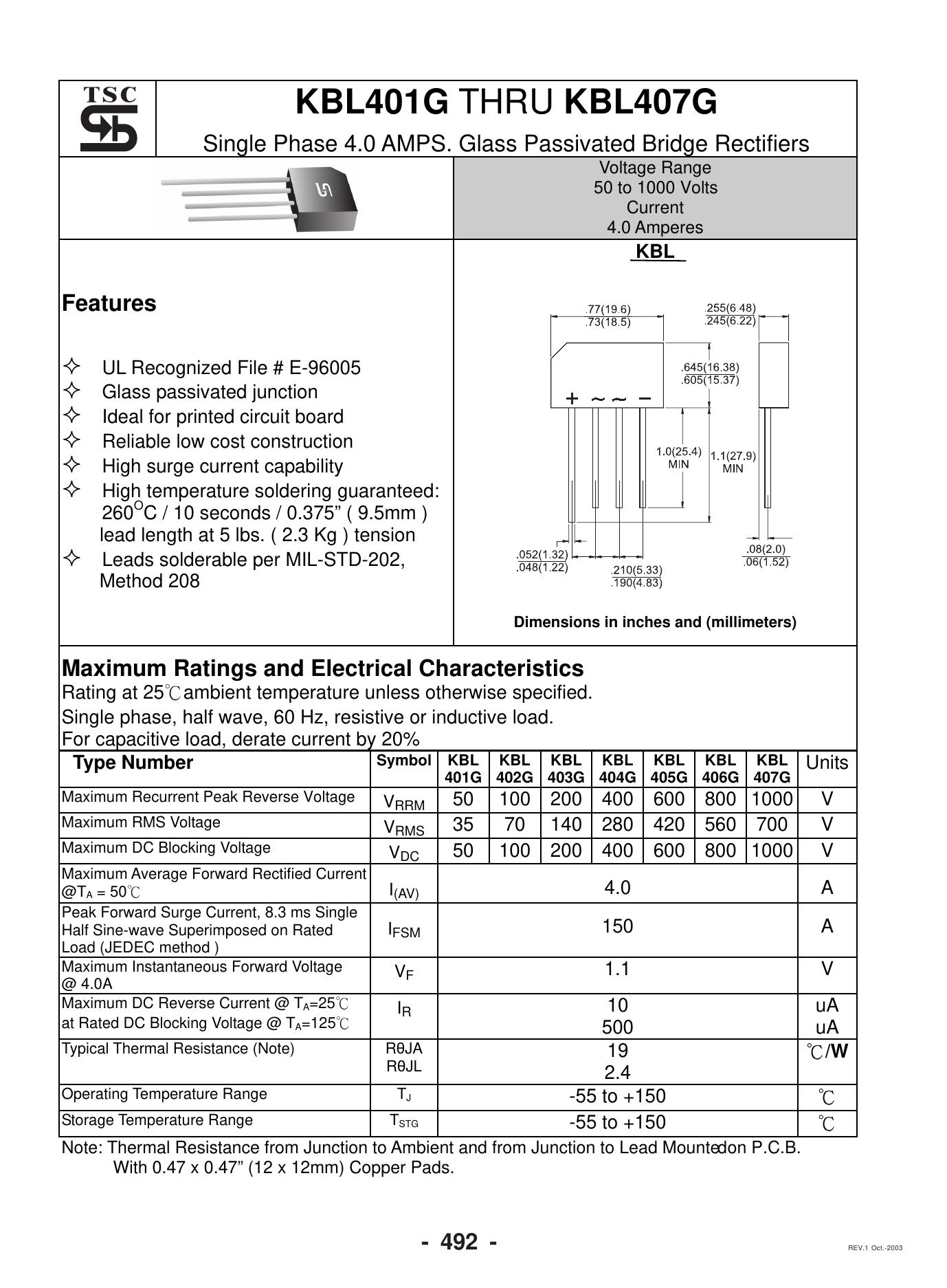 KBL406G NIEC Power Transistor Module