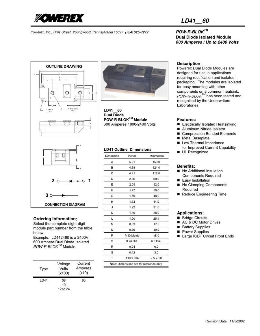 LD412260 Mitsubishi Power Transistor Module