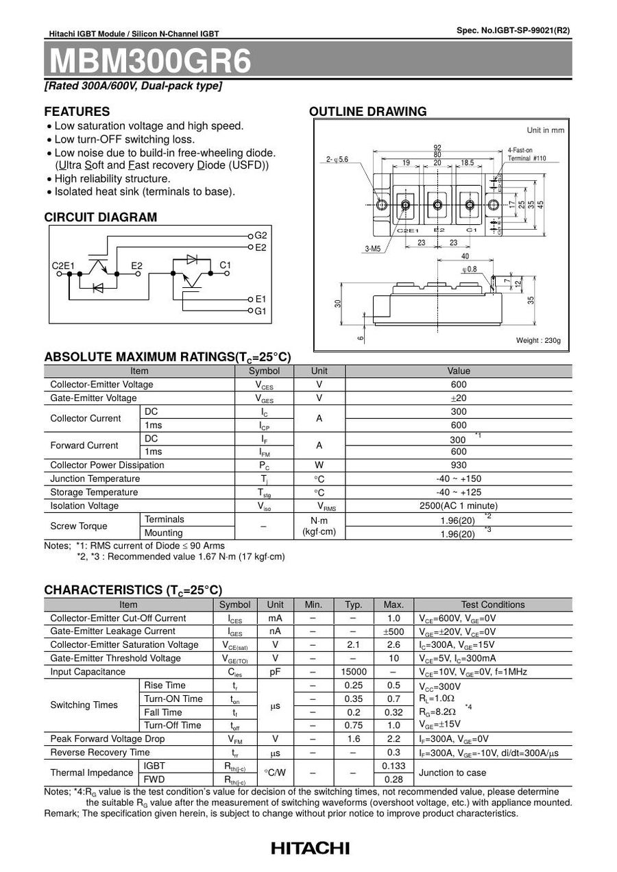 MBM300GR6 Hitachi