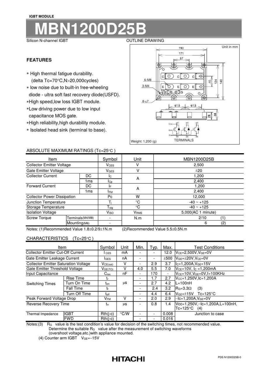 MBN1200D25B Hitachi