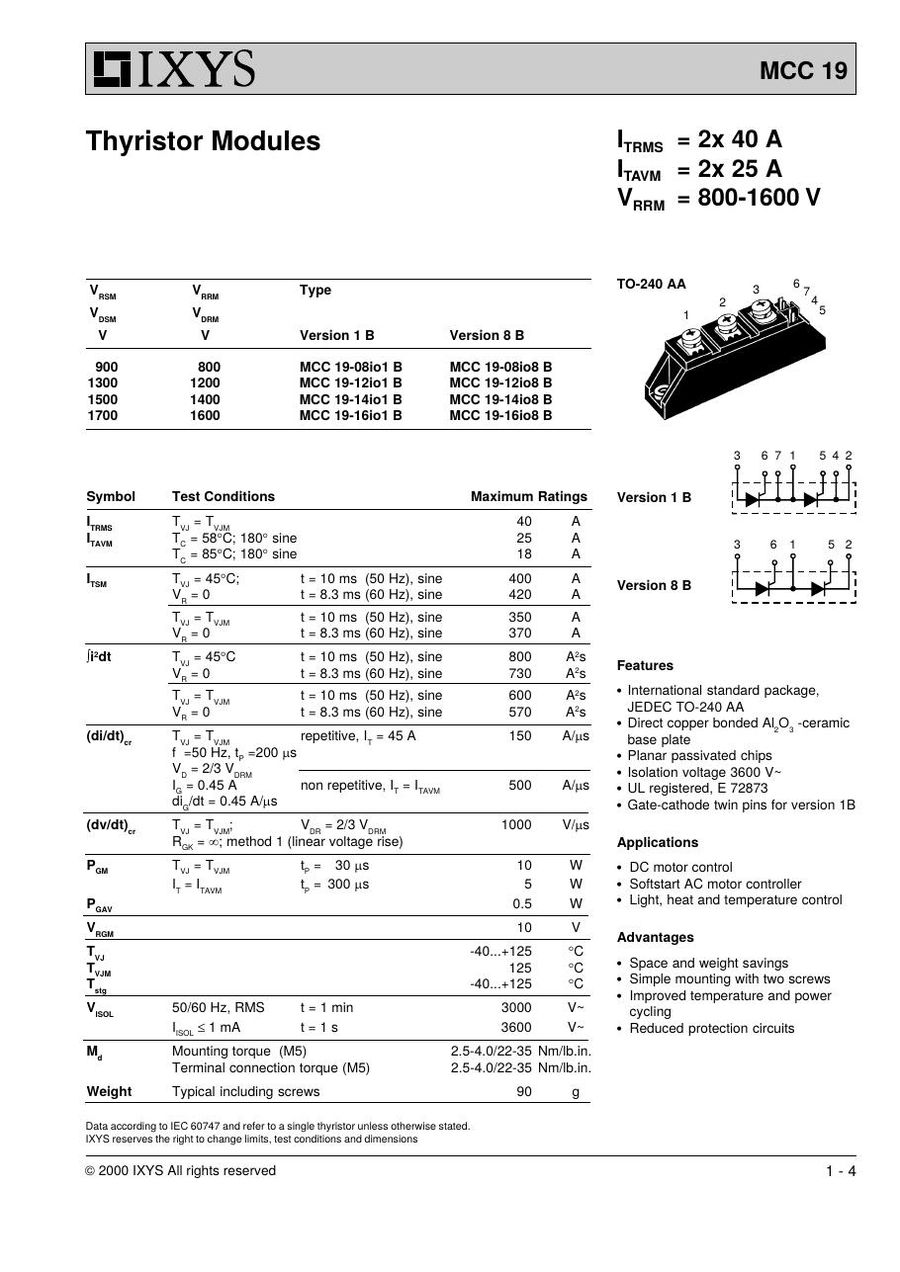 MCC21-16io1B IXYS Thyristor / Diode Module