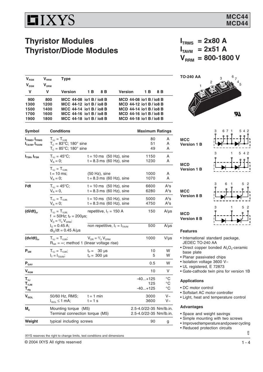 MCC5612i08B, IXYS Power Transistor Module