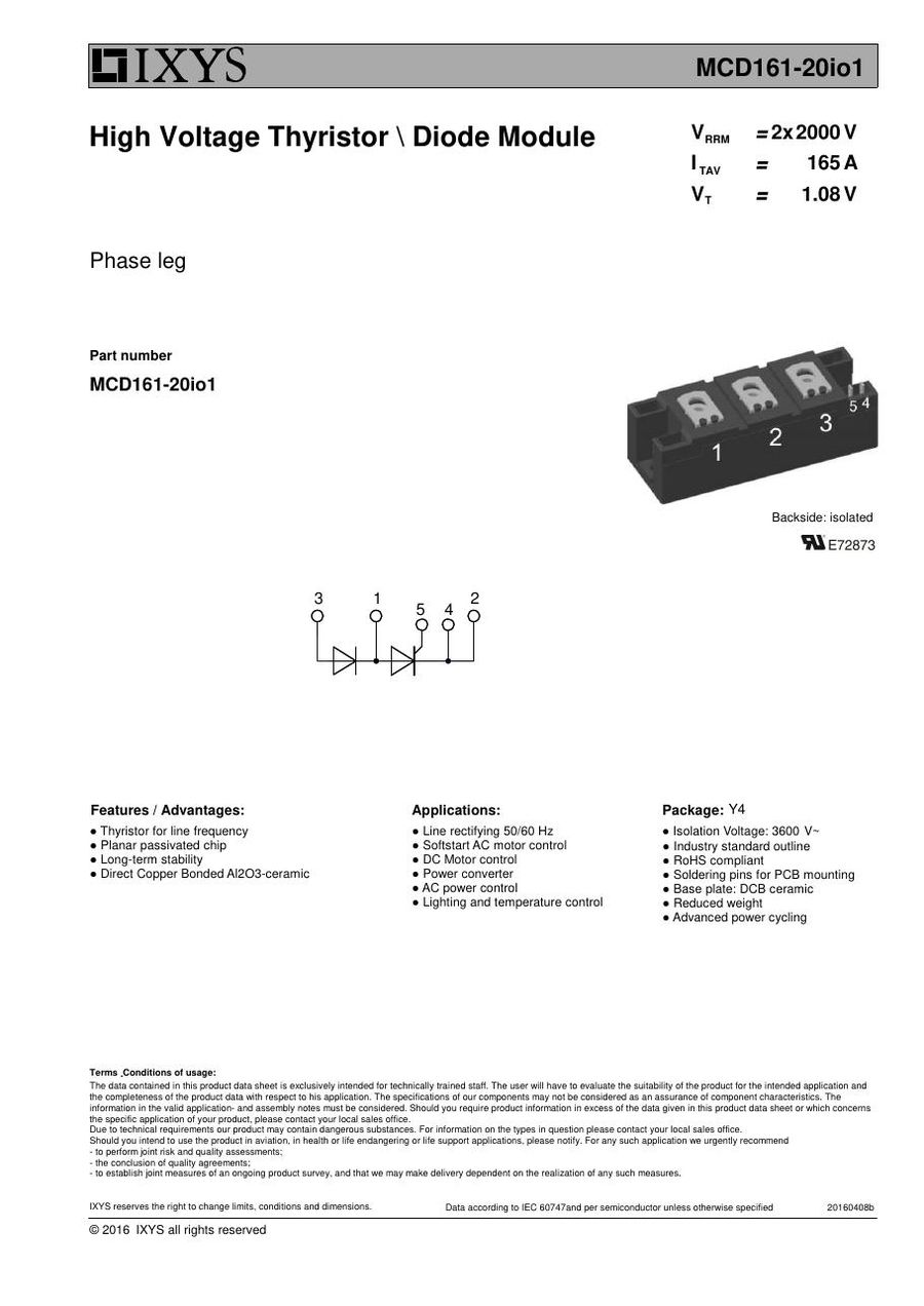 MCD161-20io1 IXYS Thyristor & SCR Modules