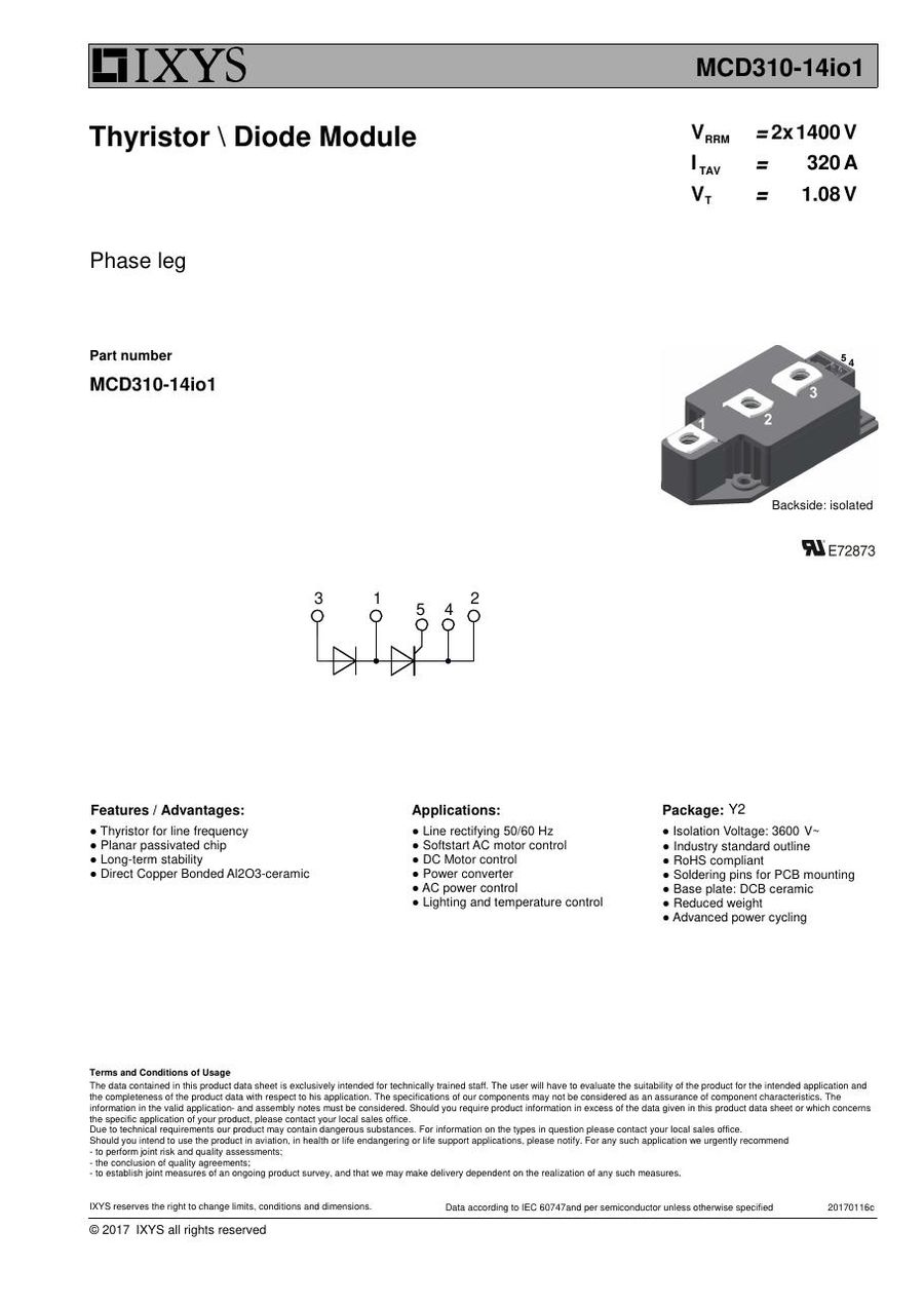 MCD310-14io1 IXYS Thyristor & SCR Modules