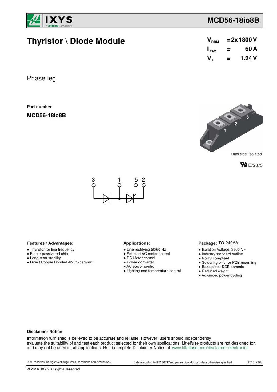 MCD56-18io8B IXYS Thyristor & SCR Modules