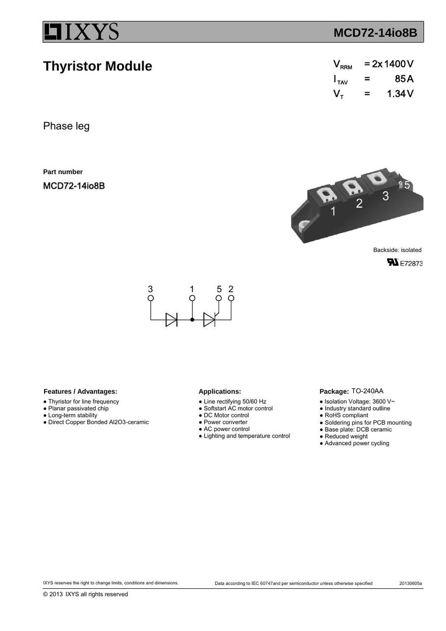 MCD72-14io8B IXYS Thyristor & SCR Modules