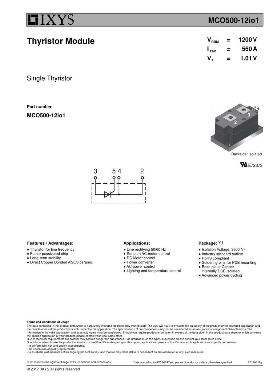 MCO500-12io1 IXYS Thyristor & SCR Modules