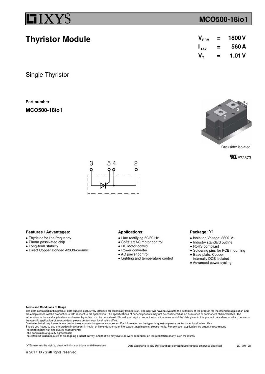 MCO500-18io1 IXYS Thyristor & SCR Modules