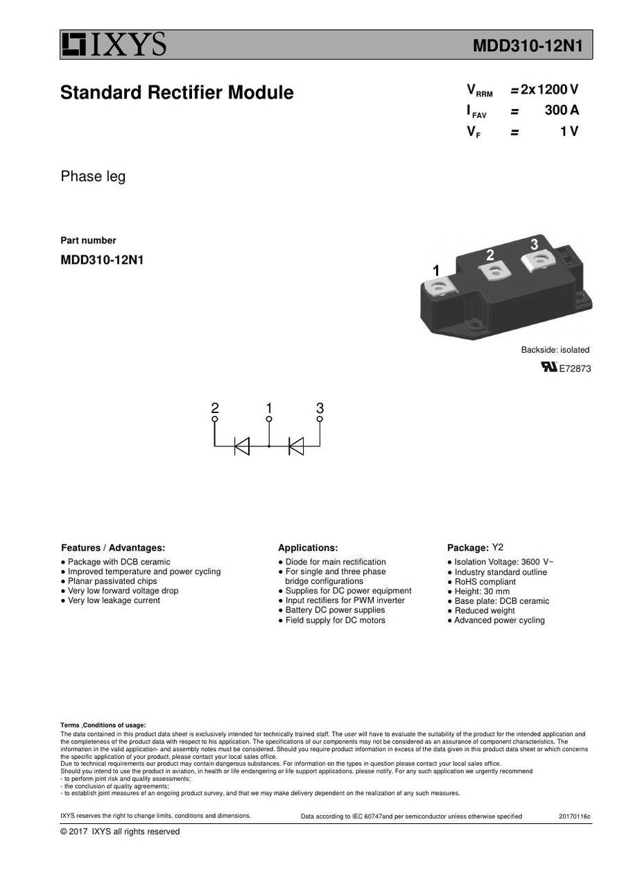 MDD310-12N1 IXYS Diode & Rectifier Modules
