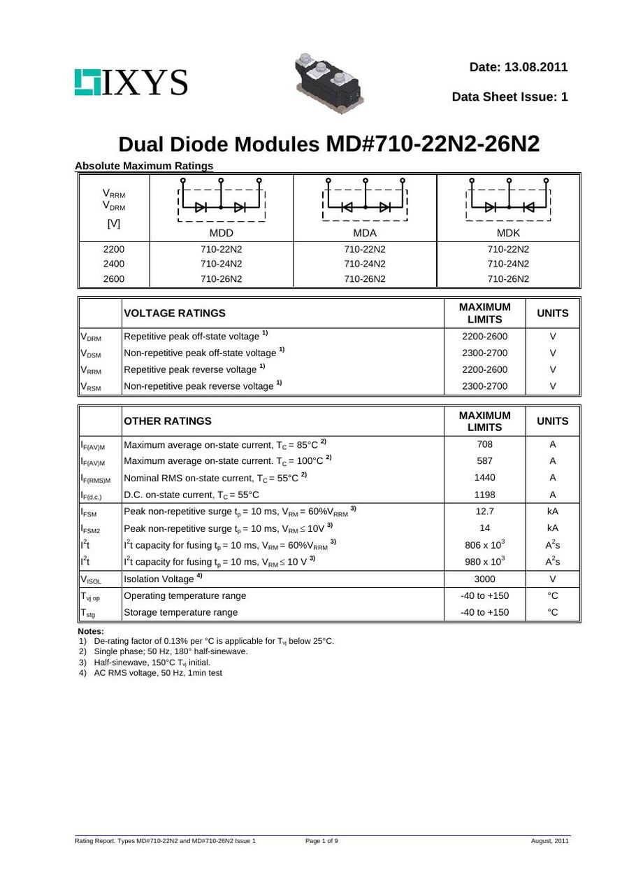 MDD710-22N1 IXYS Diode & Rectifier Modules