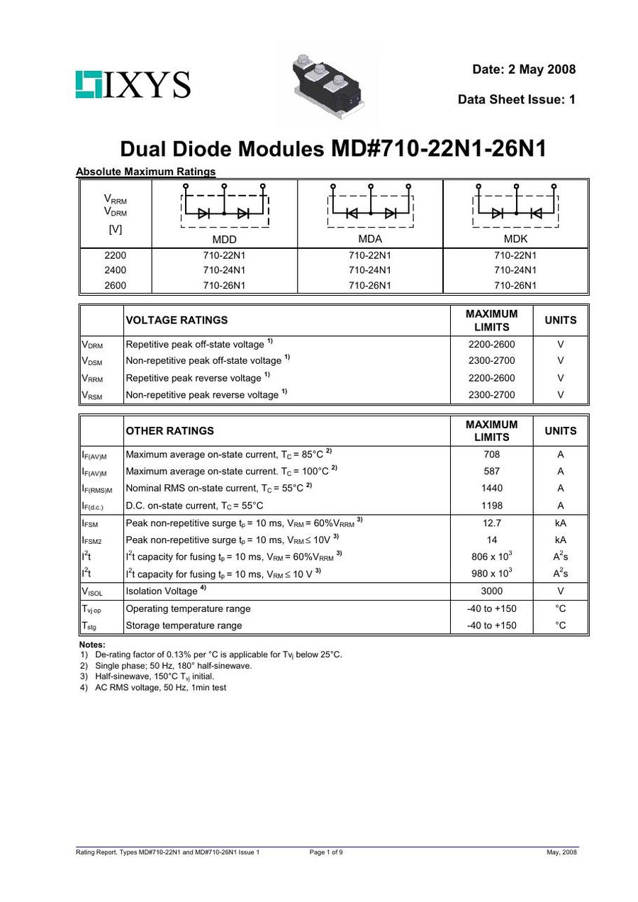 MDD710-24N1 IXYS Diode & Rectifier Modules