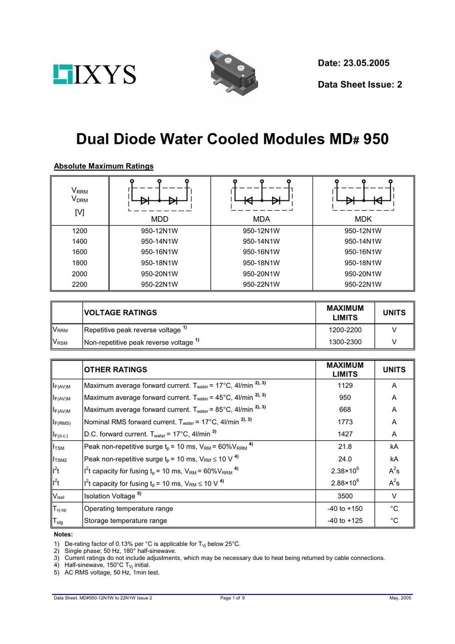 MDD950-12N1W IXYS Diode & Rectifier Modules