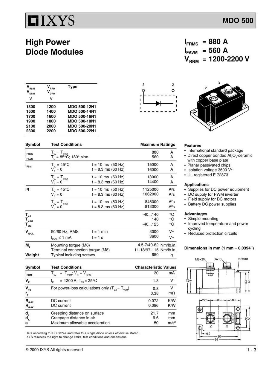 MDO500-18N1 IXYS Power Transistor Module