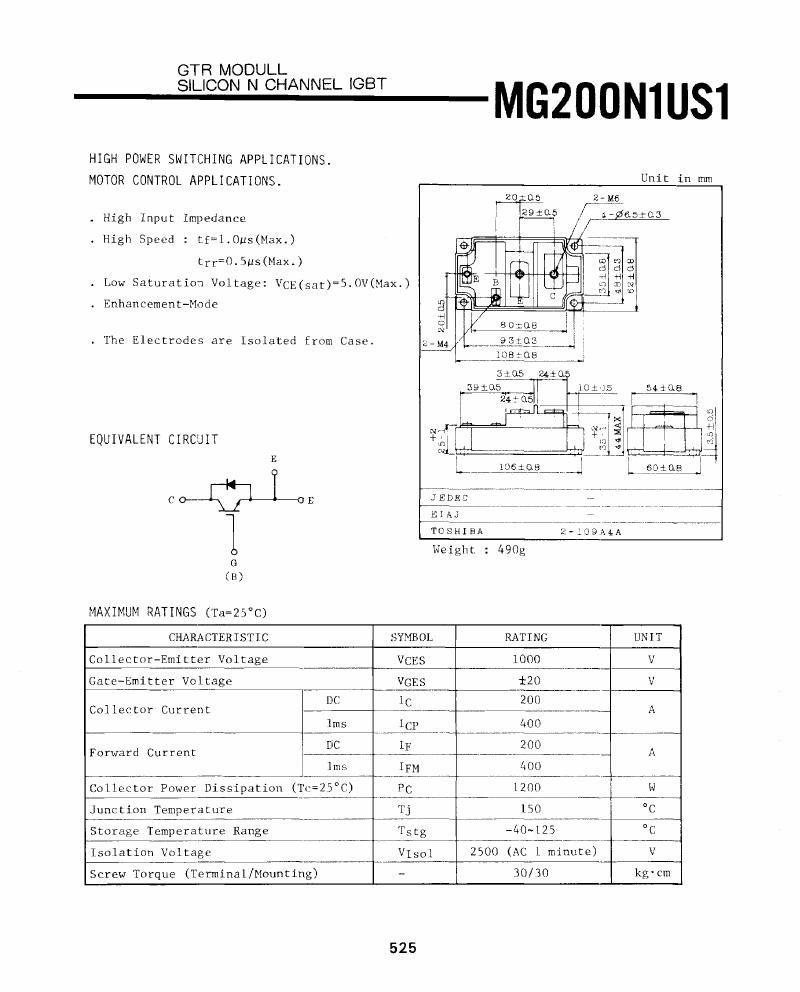 MG300N1US42, Toshiba, Power Module