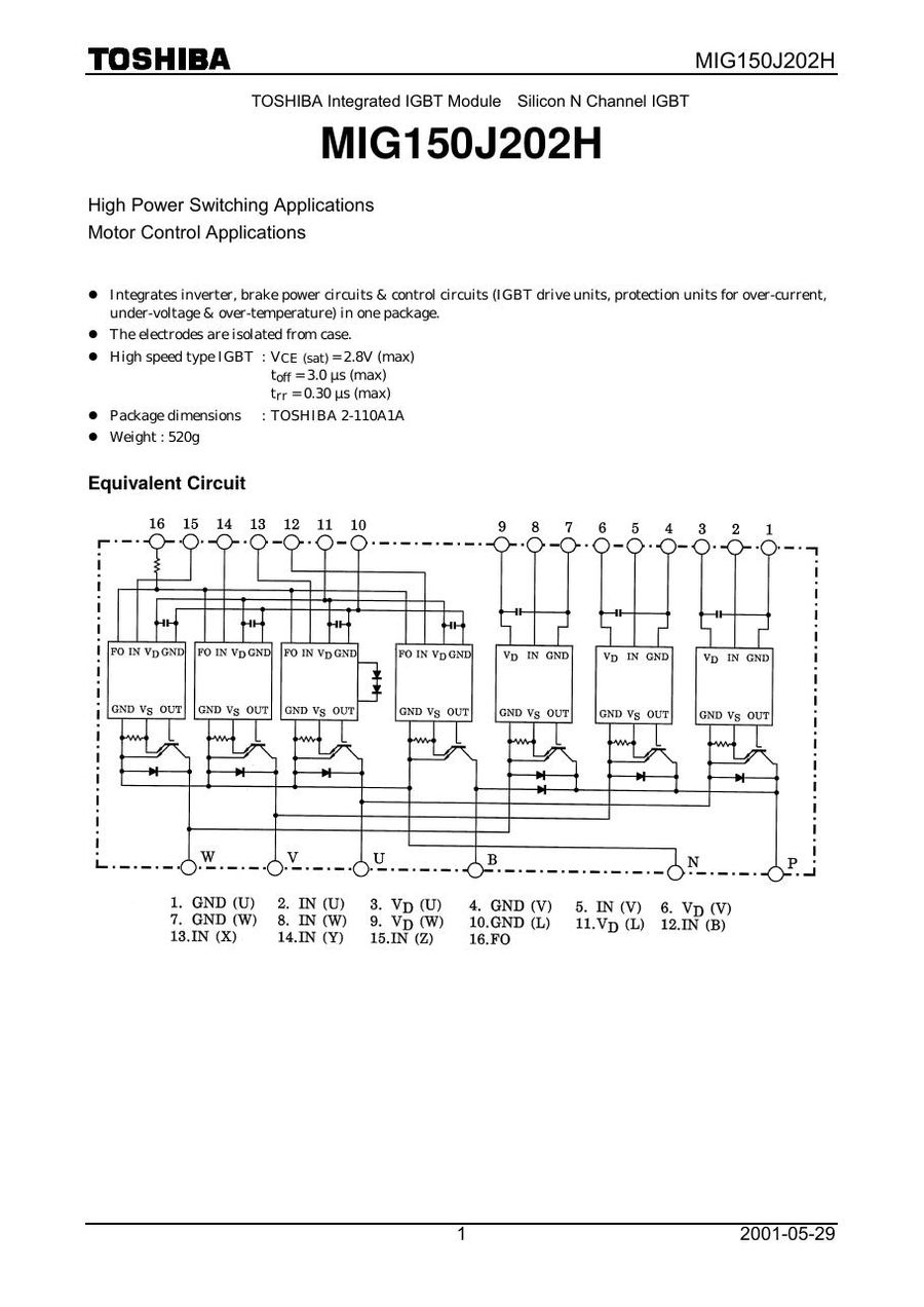 MIG150J202H Toshiba Intelligent Power Modules (IPM)