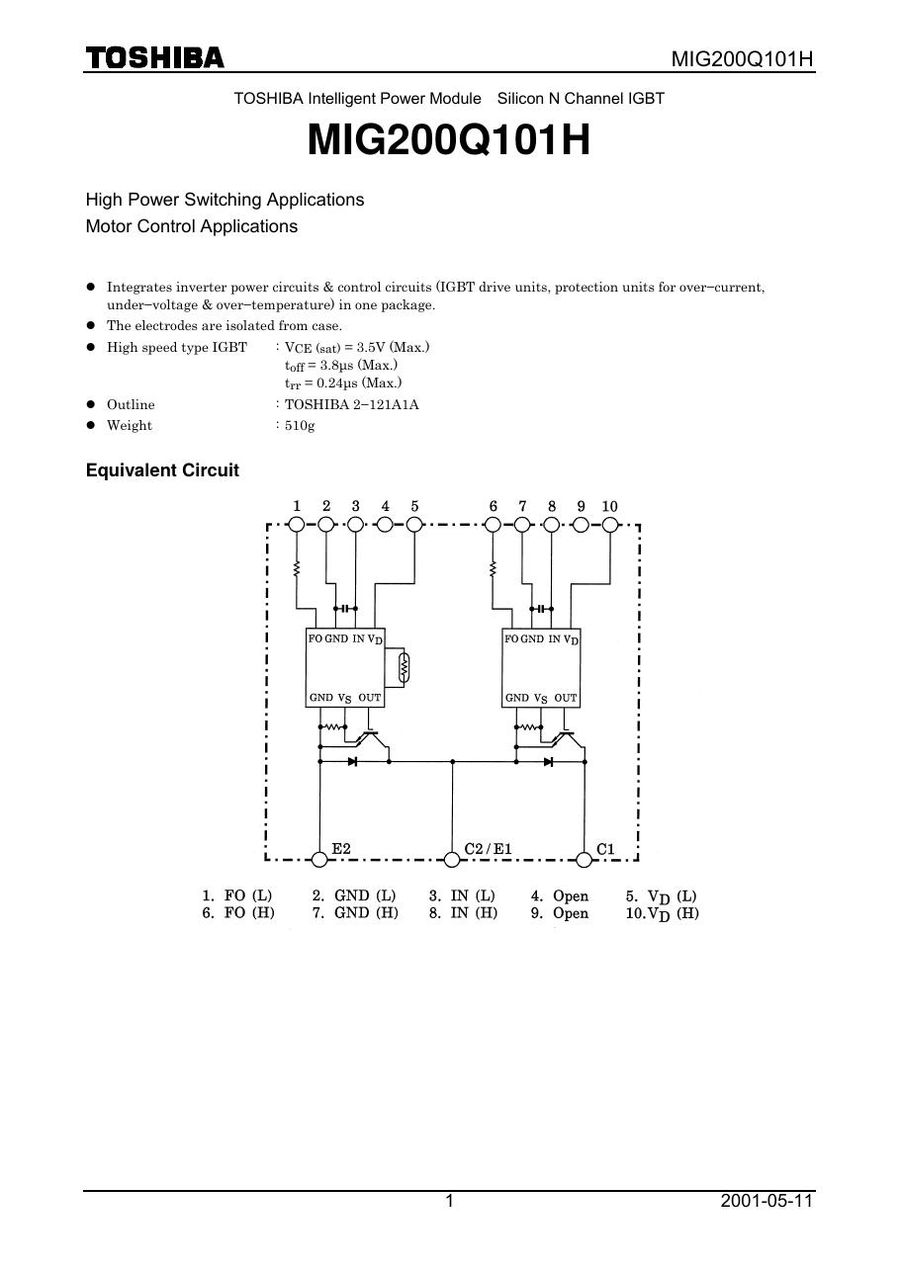 MIG200Q201H, Toshiba, Power Module  