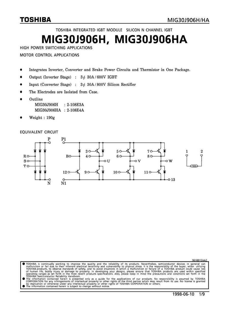 MIG30J906H Toshiba Intelligent Power Modules (IPM)