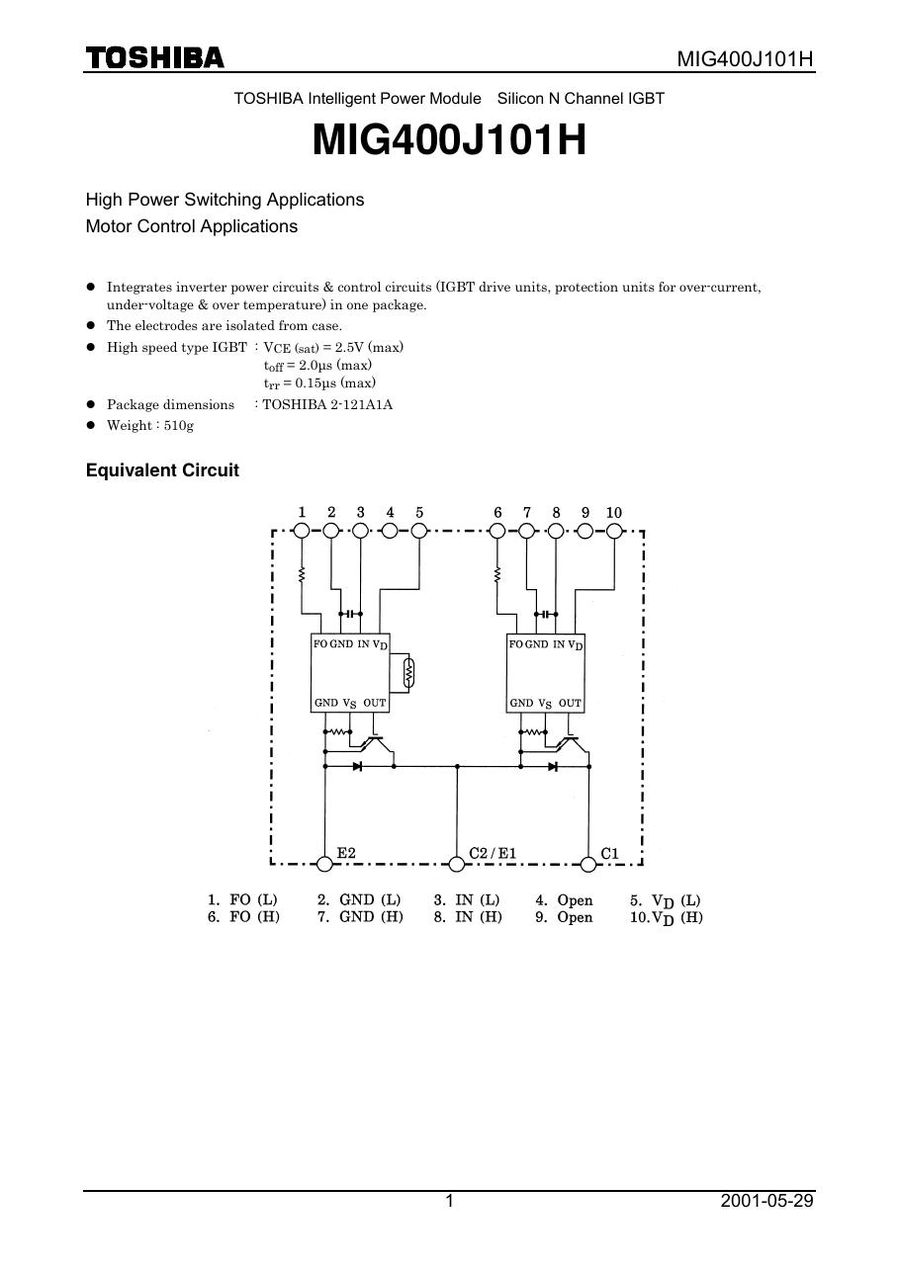 MIG400J101H, Toshiba, Power Module