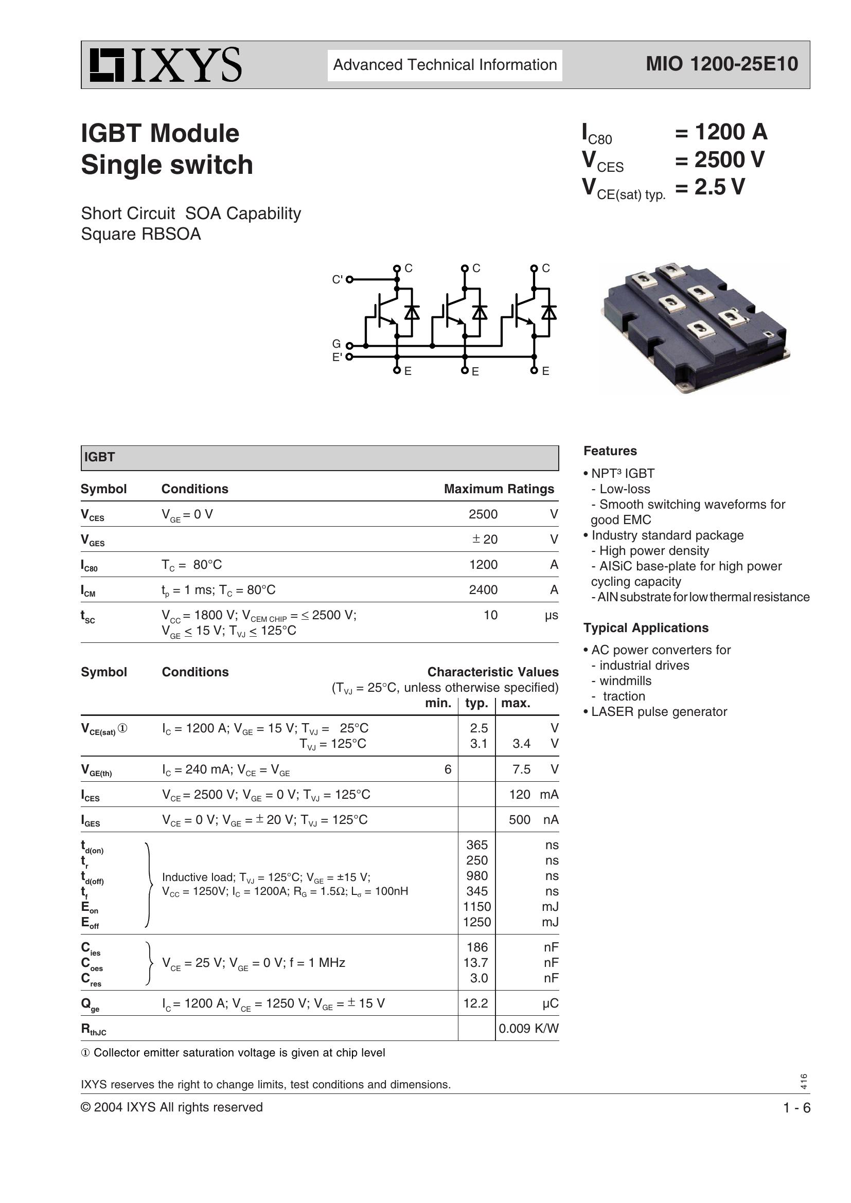 MIO1200-25E10 TDK-Lambda Power Supplies & DC-DC Converters