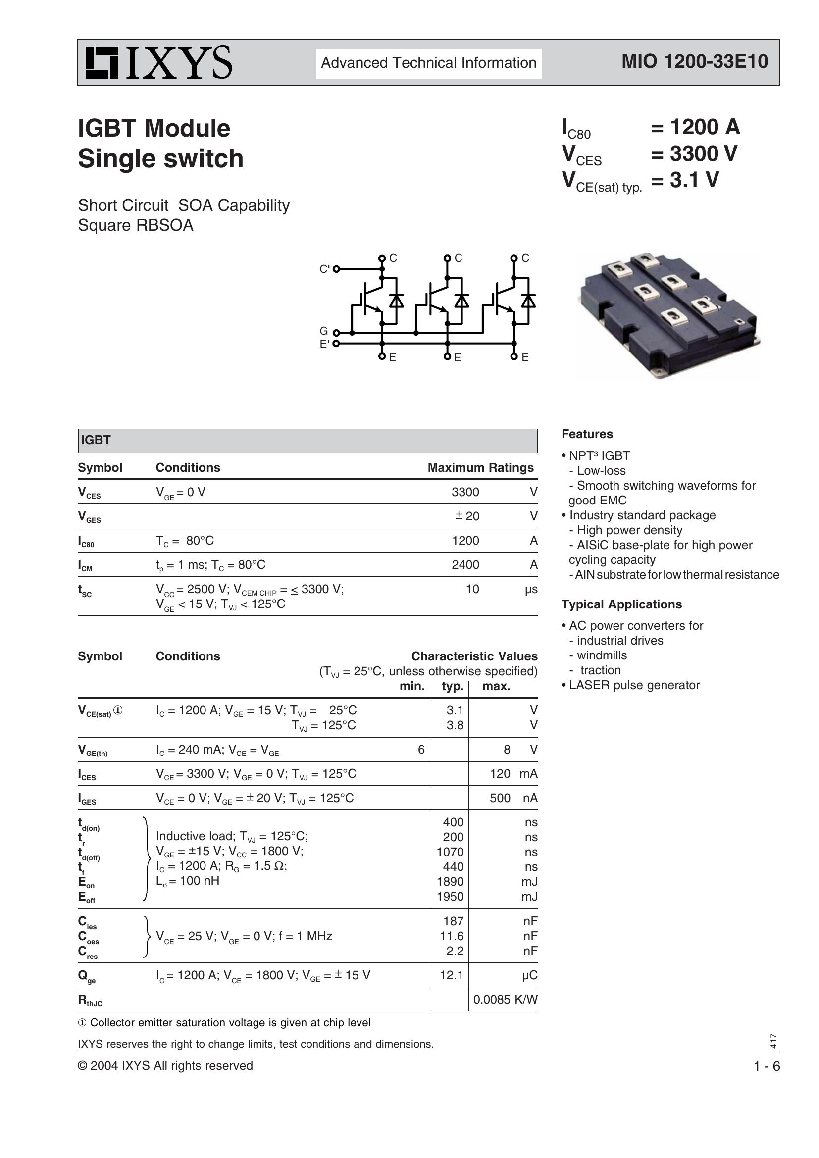 MIO1200-33E10 TDK-Lambda Power Supplies & DC-DC Converters
