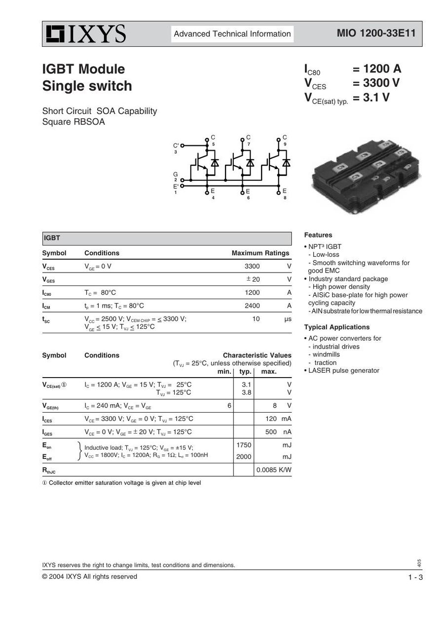 MIO1200-33E11 IXYS IGBT Modules