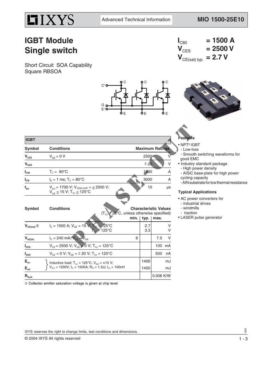 MIO1500-25E10 IXYS IGBT Modules