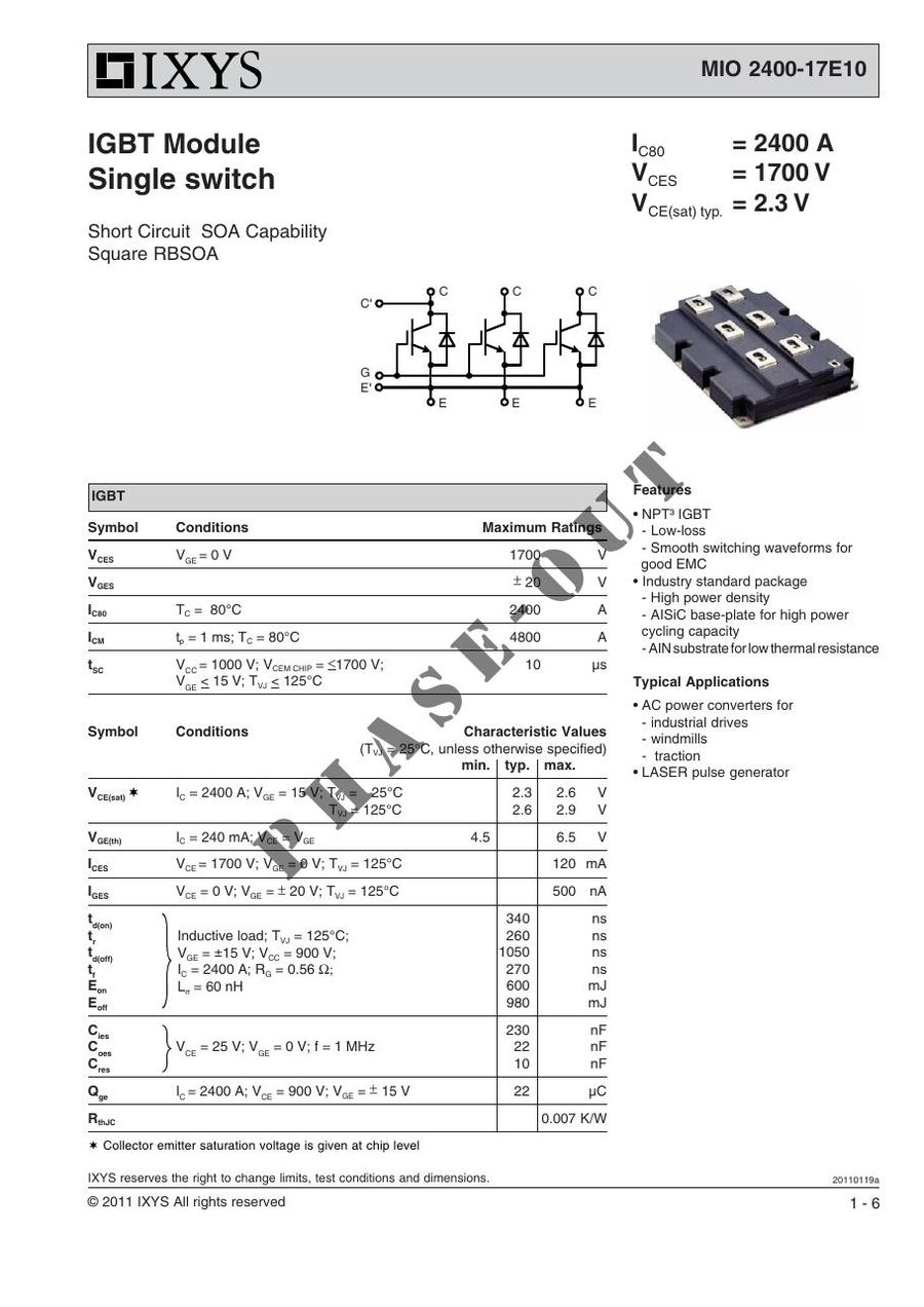 MIO2400-17E10 IXYS IGBT Modules