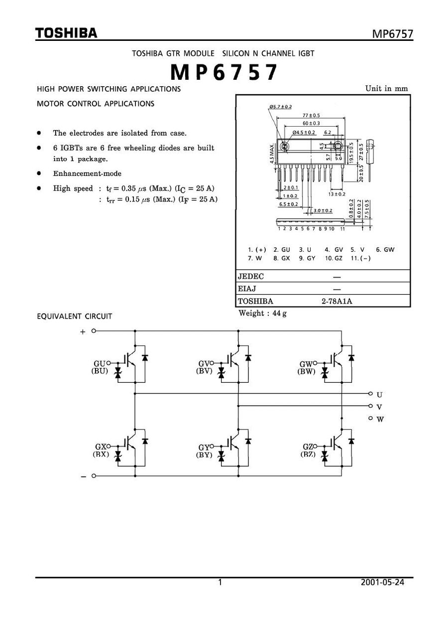 MP7004 Toshiba Power Transistor Module