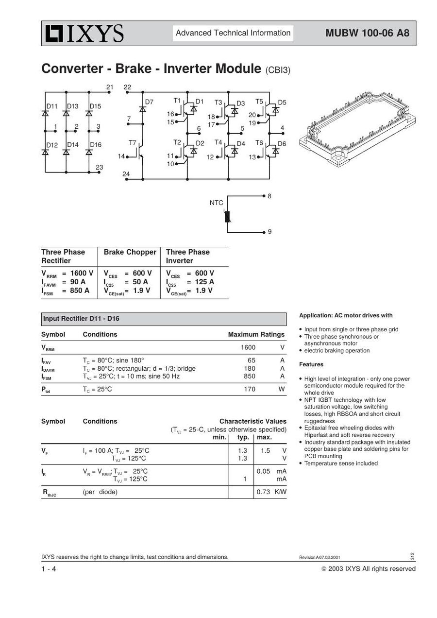 MUBW100-06A8 IXYS Power Transistor Module