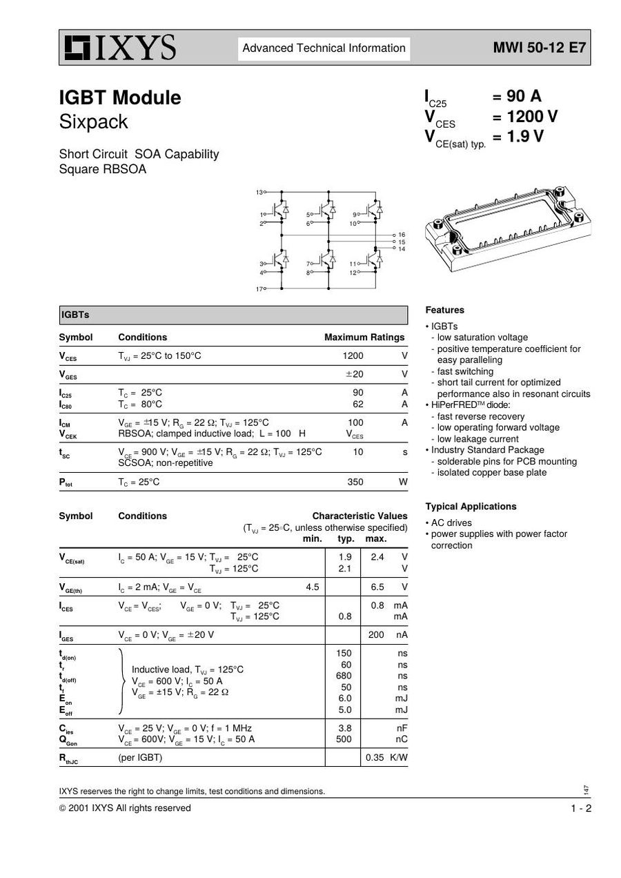 MWI50-12E7 IXYS IGBT Modules
