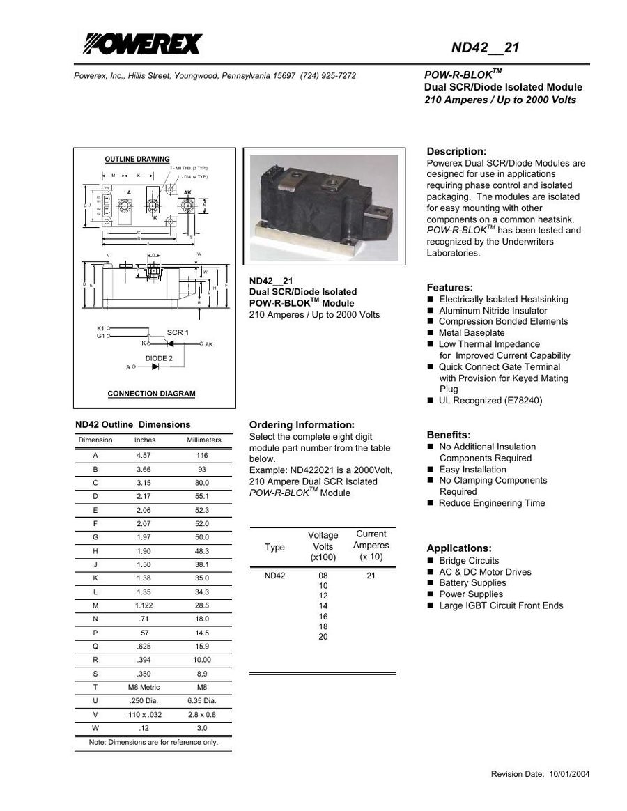 ND422021 Infineon (Eupec) Thyristors / SCRs (Discrete & Press-pack)