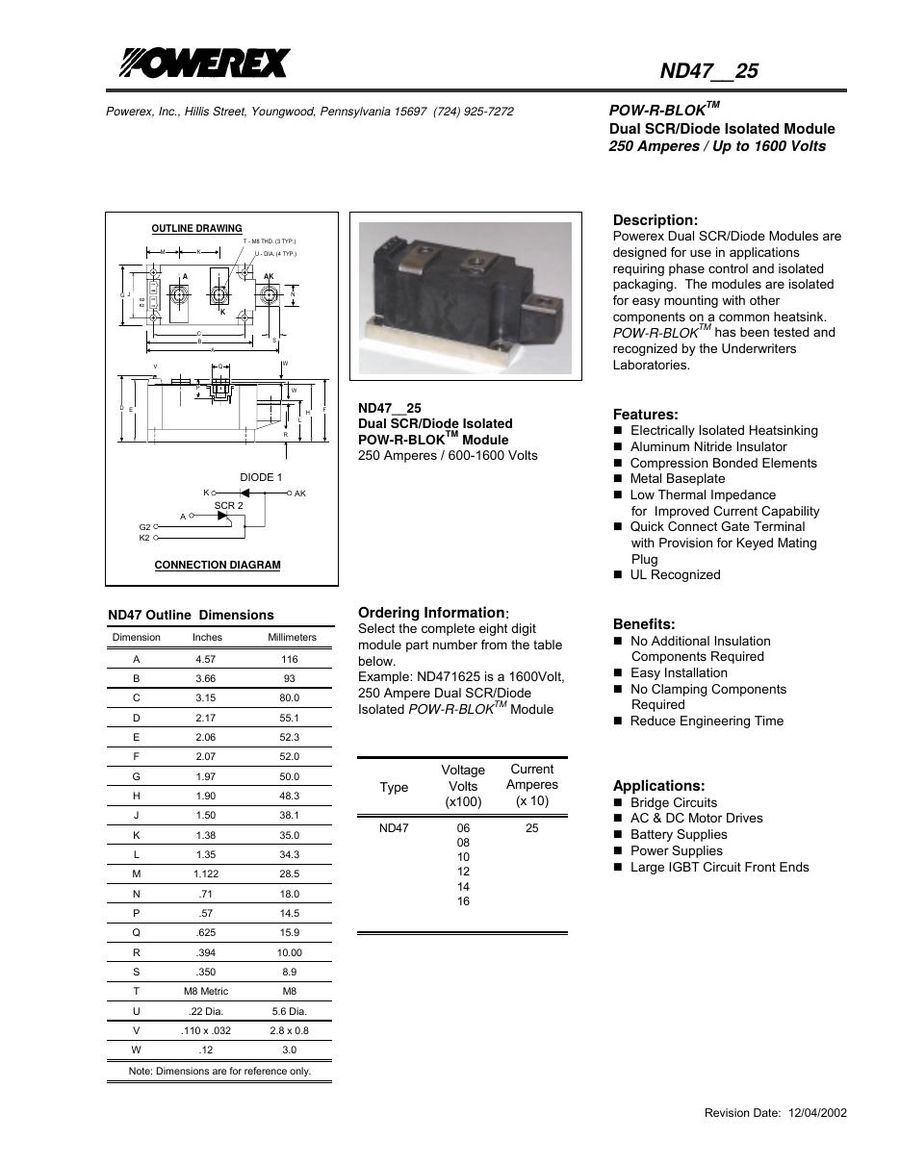 ND470825 Infineon (Eupec) Thyristors / SCRs (Discrete & Press-pack)