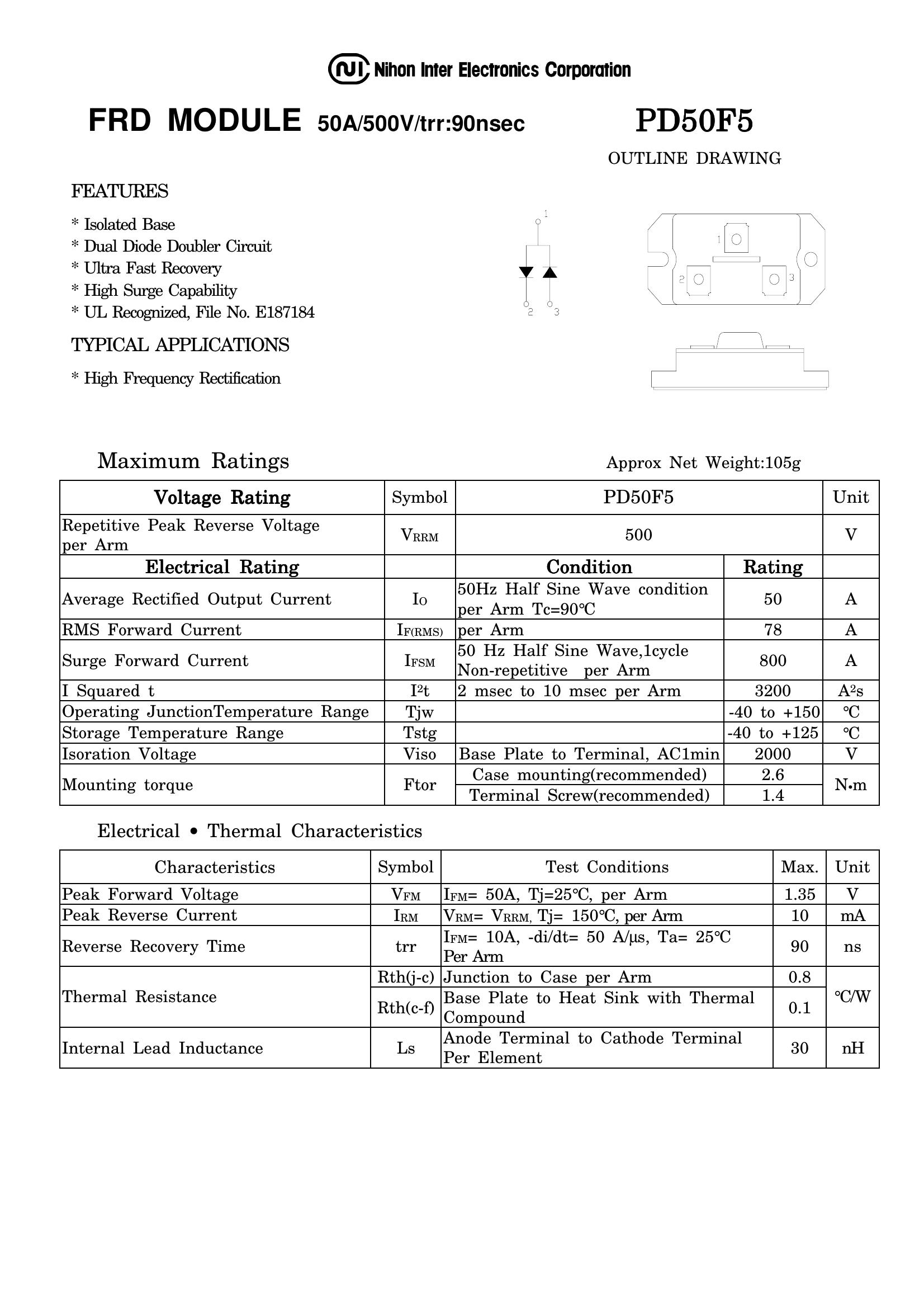 PD50F5 NIEC Power Transistor Module