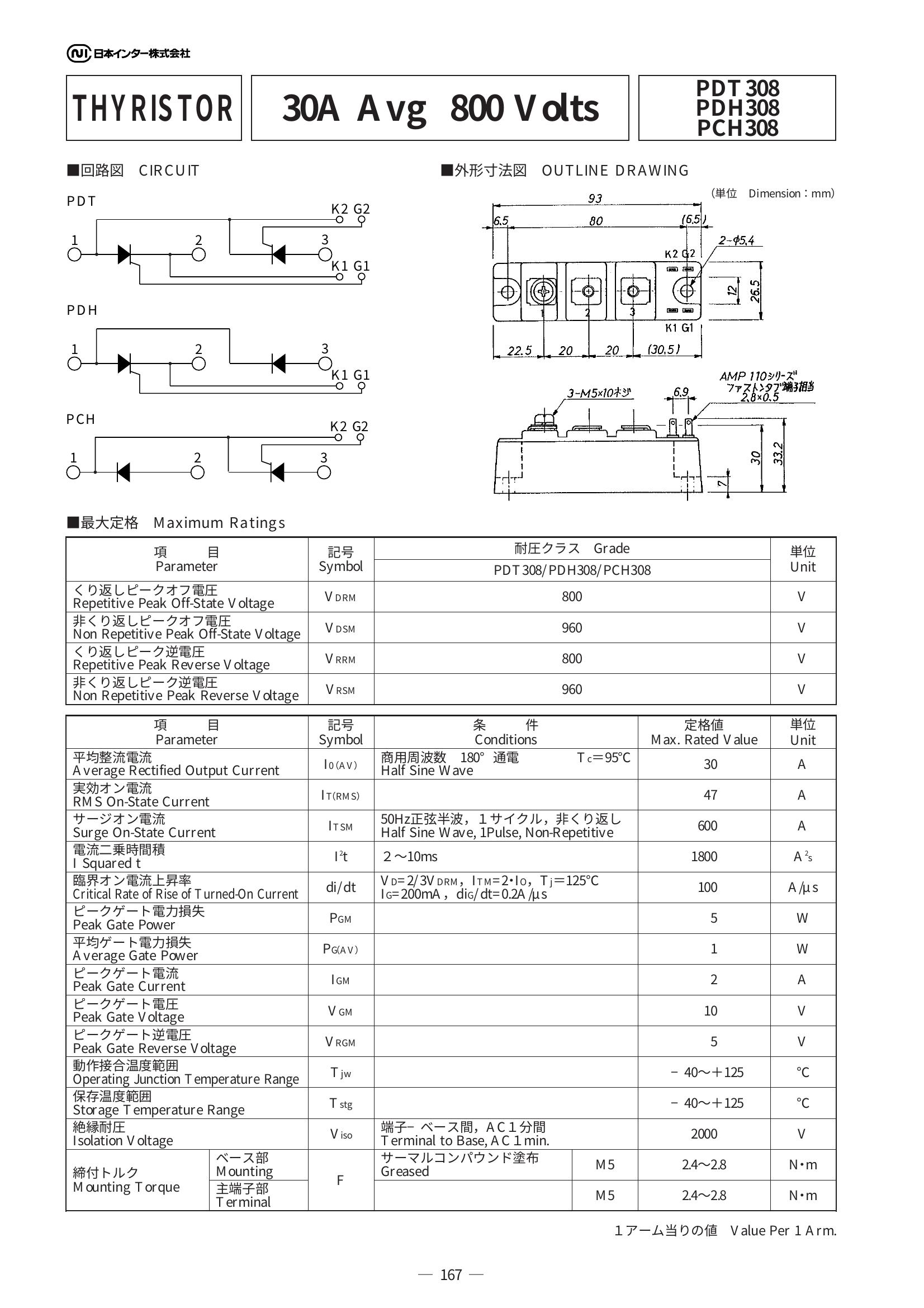 PDH308 NIEC Diode & Rectifier Modules