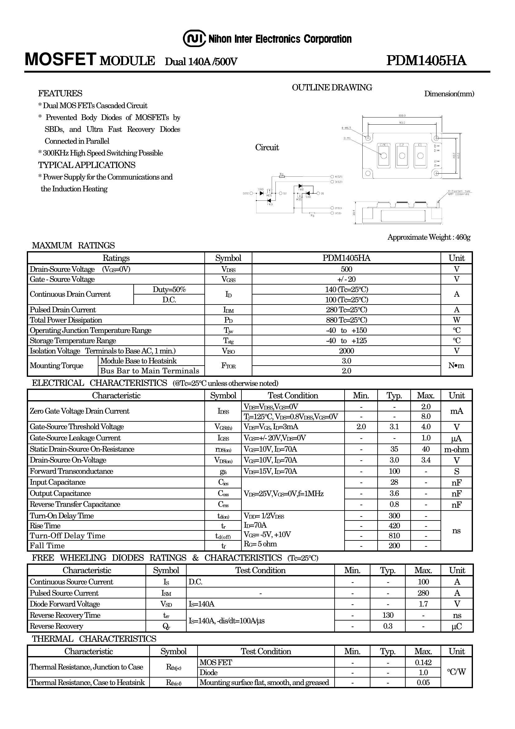 PDM1405HA NIEC IGBT Modules