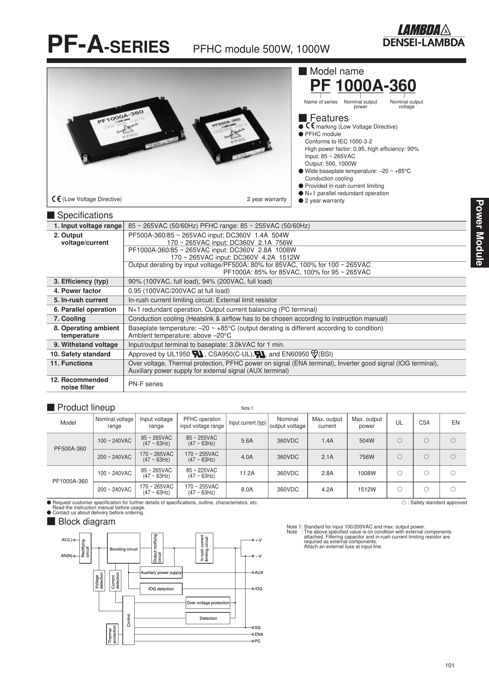 PF500A-360 TDK-Lambda Power Supplies & DC-DC Converters